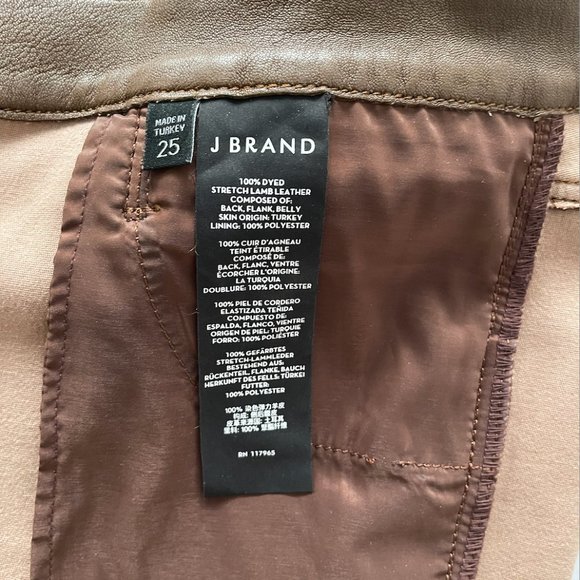 J Brand Leather Brown Skinny Legged Pants - Picture 5 of 5